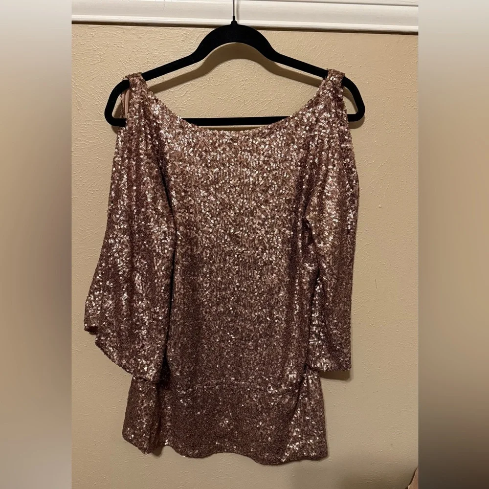 Women's Sequin Top - bronze - Picture 3 of 4